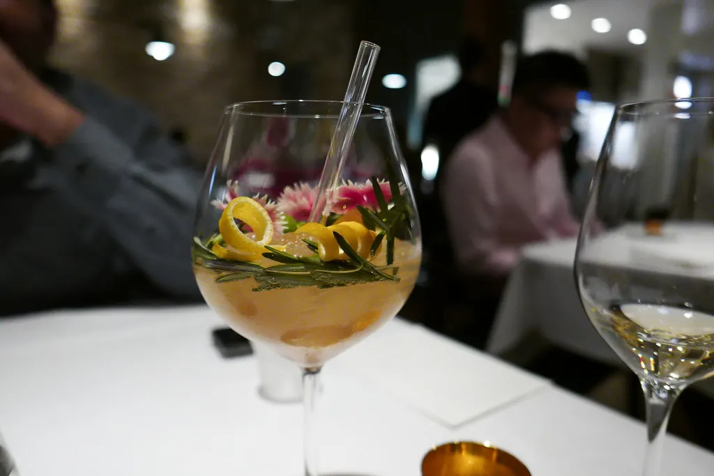 A drink presentation at Oriole, photographed in 2017.
