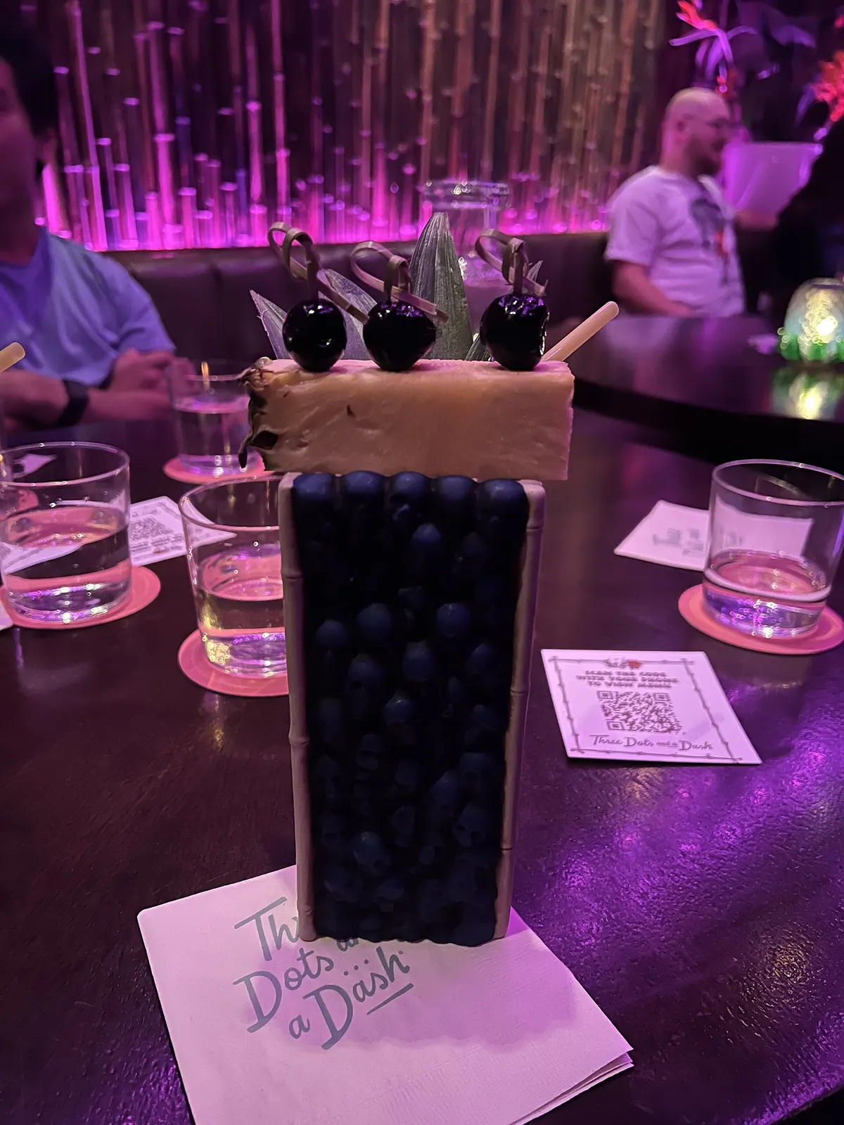 A cocktail photographed at Three Dots and a Dash.