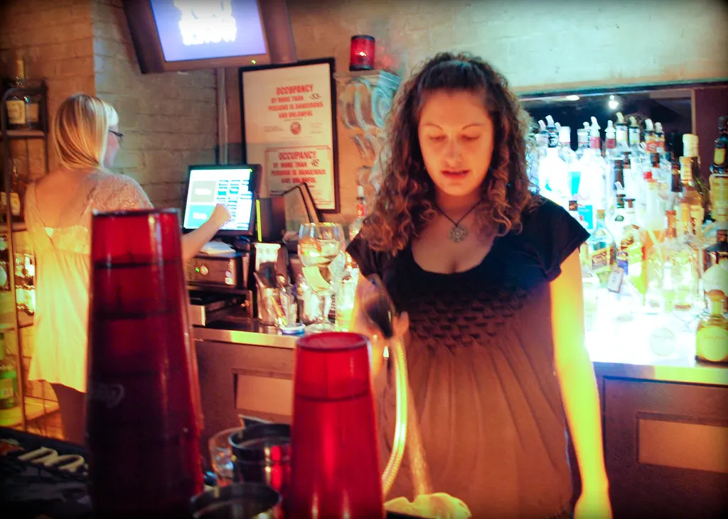 Behind the bar at Timothy O’Toole’s Chicago in 2010.