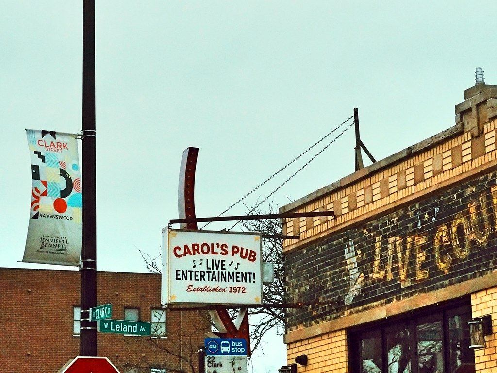 Carol’s Pub at Clark and Leland, photographed in 2023.