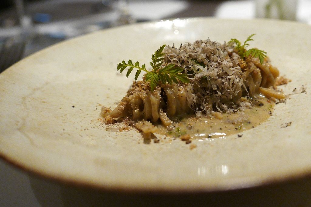 An archive capellini dish at Oriole, photographed in 2017.