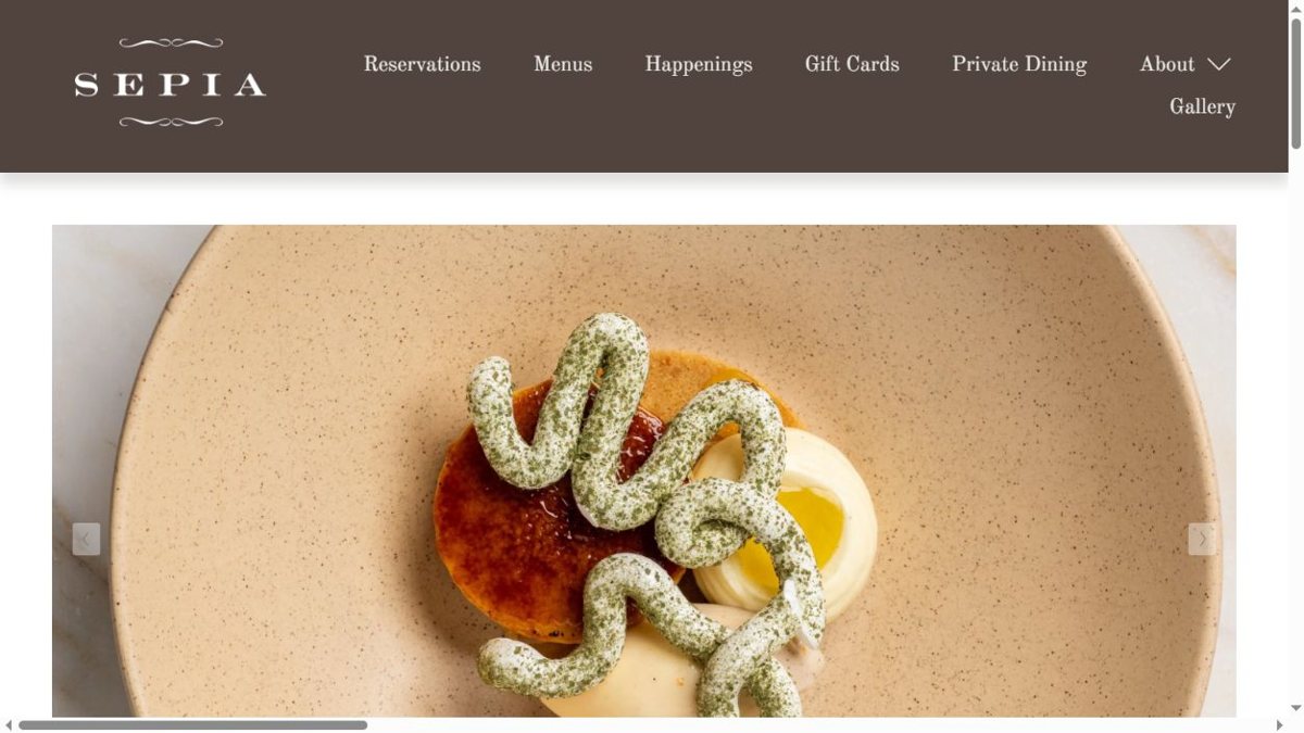 A preview of Sepia’s website, captured October 25, 2026.